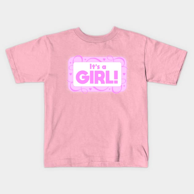 It's a Girl Kids T-Shirt by Dale Preston Design